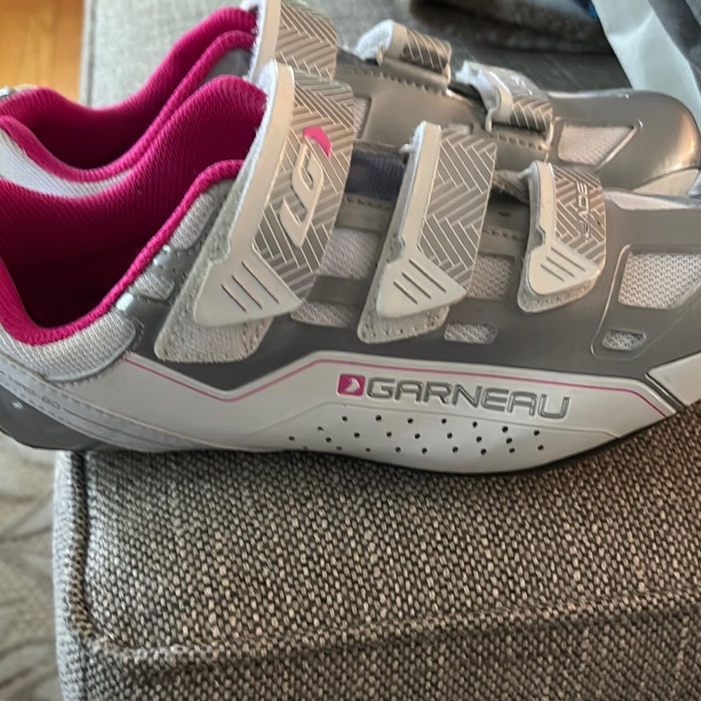 Jade Athletic Shoes Gray and Pink with Velcro Straps